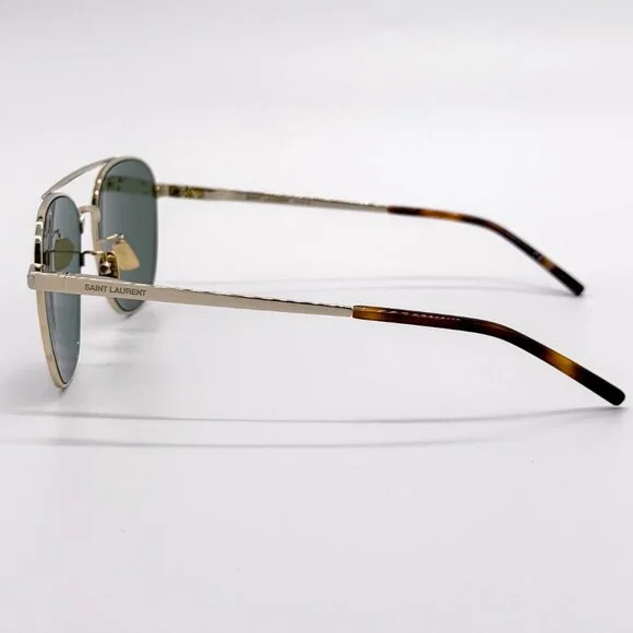 NEW SAINT LAURENT SL 531 011 GOLD GREEN UNISEX SUNGLASSES SAINT LAURENT SL531